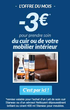 - 3€ pour prendre soin du cuirou de votre mobilier intérieur !